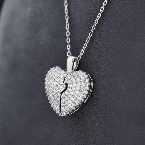 Silver Wings To Fly Heart Pendant