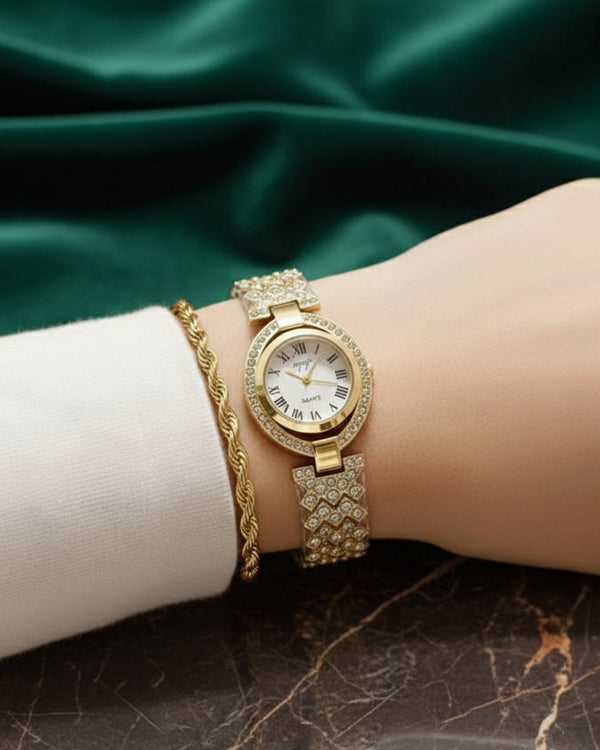 Rope Bracelet & Stone Watch Set